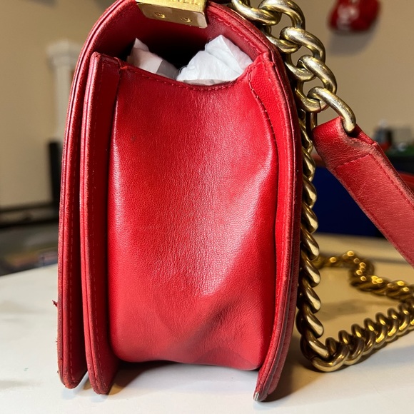 Chanel Boy bag Medium RED - Picture 2 of 8